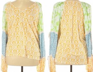 Free People top with balloon sleeves